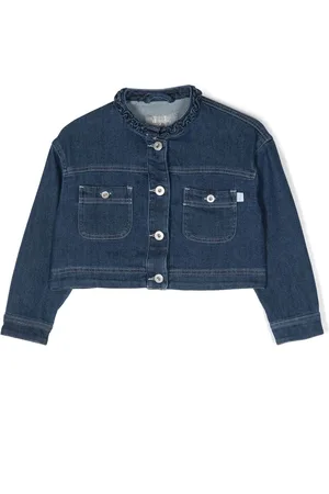 Il gufo Ruffle collar denim jacket