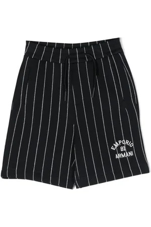 Emporio Armani Embroidered-logo striped shorts