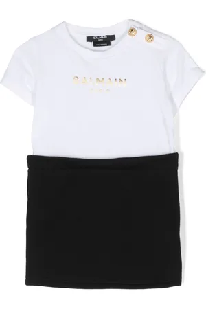Balmain Embroidered-logo embossed buttons shorties