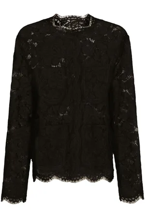Dolce & Gabbana Floral-lace single-breasted jacket