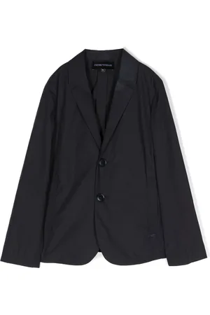 Emporio Armani Notched-lapels cotton blazer