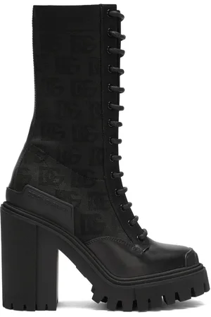 Dolce & Gabbana DG-logo 90mm lace-up mesh boots