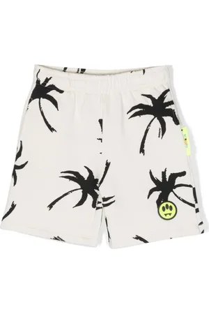 BARROW Palm tree-print cotton shorts