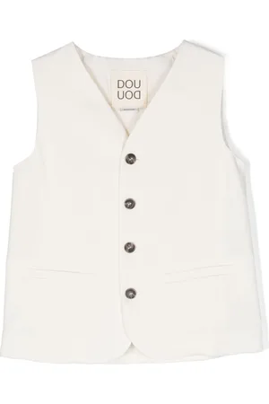 DOUUOD KIDS Button-fastening cotton waistcoat