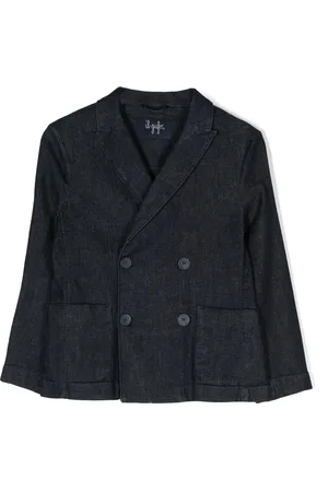 Il gufo Double-breasted denim blazer