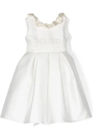 LA STUPENDERIA Ruffle-collar pleated dress