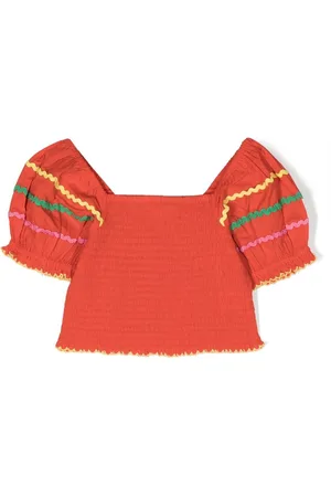 Stella McCartney Shirred-detail short-sleeve top