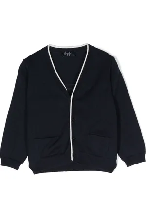 Il gufo Stripe-trim v-neck cardigan