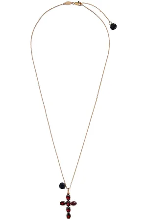 Dolce & Gabbana 18kt yellow rhodolite cross pendant necklace