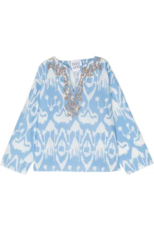 DOUUOD KIDS Embroidered-detail cotton blouse
