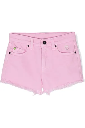 BARROW Embroidered-logo frayed-hem shorts