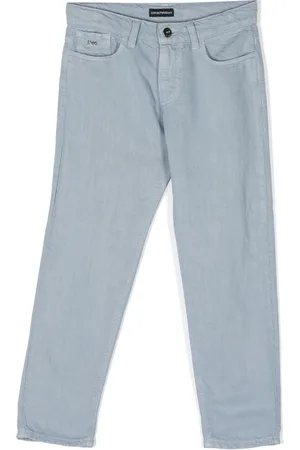 Emporio Armani Raised-logo denim trousers