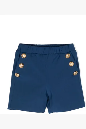 Balmain Button-embellished wool shorts