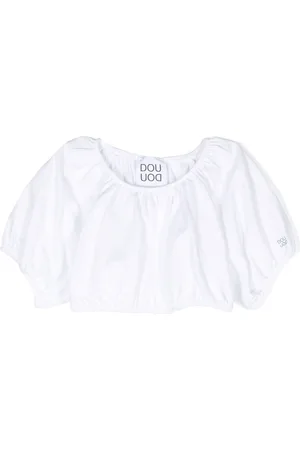 DOUUOD KIDS Off-shoulder cropped blouse
