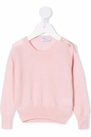 SIOLA Buttoned-shoulder knitted jumper