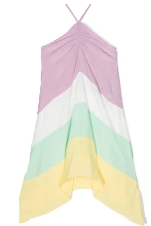 Nº21 Striped embroidered-logo dress
