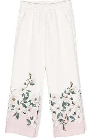 MONNALISA Floral-print straight-leg trousers