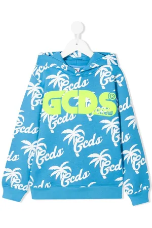 GCDS Logo-print cotton hoodie