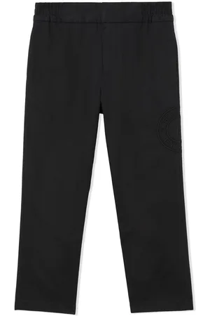 Burberry Logo-embroidered cotton trousers