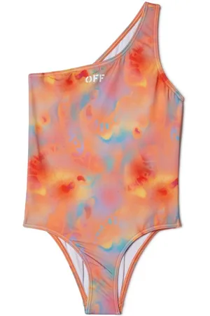 OFF-WHITE Tie-dye one-shoulder swimsuit