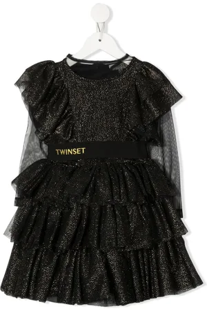 Twin-Set Glitter ruffled tulle dress