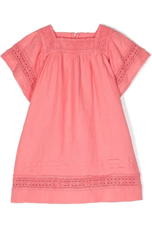 Tartine Et Chocolat Lace-trim square-neck dress