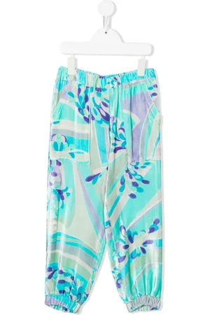PUCCI Junior Abstract-print velvet trousers