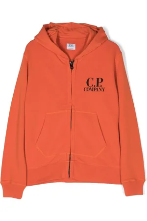 C.P. Company Logo-print zip-up hoodie