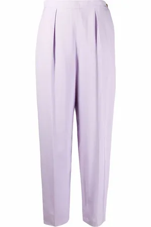 CHANEL 2000s tailored-cut tapered silk trousers