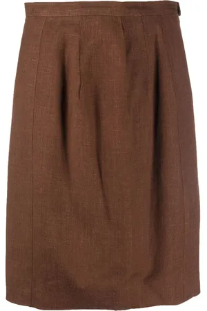 CHANEL High-waisted linen skirt