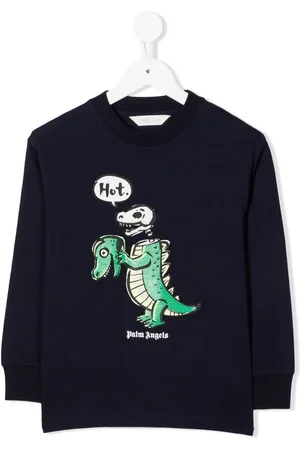 Palm Angels Crocodile-print long-sleeved T-shirt