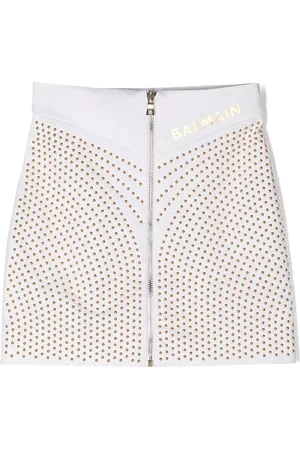 Balmain Stud-embellished zip-up skirt