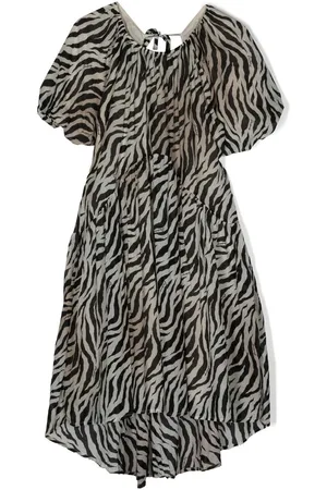 Pinko Cut-out zebra-print cotton dress