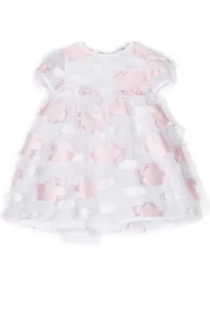 LITTLE BEAR Floral-embroidered cotton dress