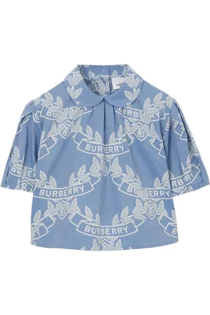 Burberry Motif-print cotton chambray blouse