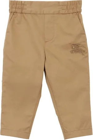 Burberry Motif-embroidered cotton chinos