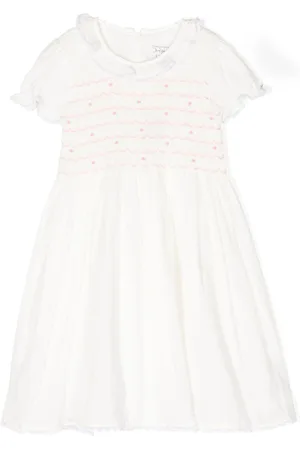 Rachel Riley Floral-embroidery short-sleeve dress