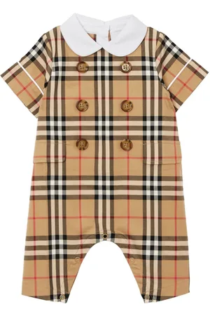 Burberry Check-pattern stretch-cotton romper