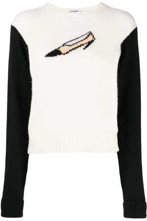 CHANEL 1995 shoe-motif cashmere jumper