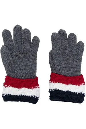 Moncler Signature-stripe trim gloves