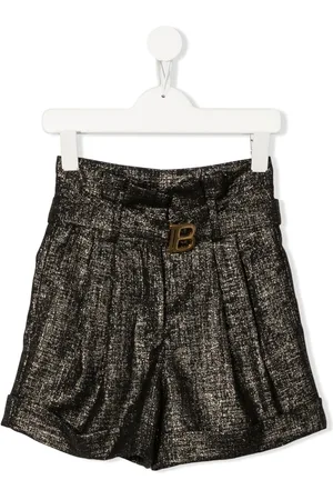Balmain Metallic high-waisted shorts