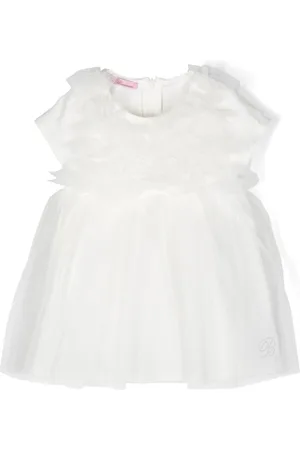 MISS BLUMARINE Ruffled round-neck dress