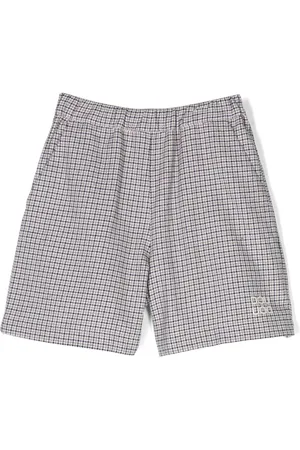 DOUUOD KIDS Logo-print plaid shorts