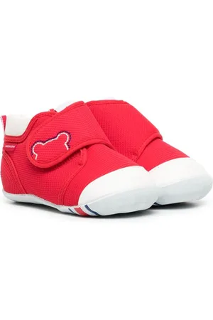 Miki House Touch-strap cotton trainers