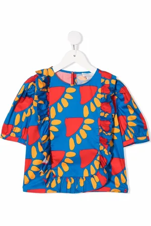 Stella McCartney Abstract-print ruffled blouse