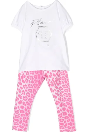 Philipp Plein Metallic cheetah-print babygrow set