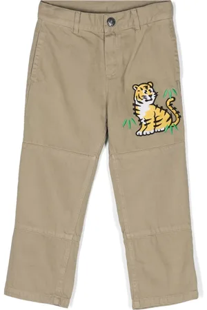 Kenzo Tiger-motif straight-leg trousers