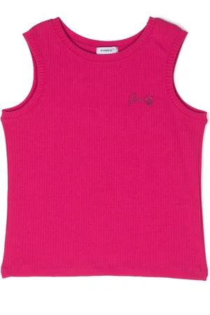 Pinko Logo-embroidered fine-ribbed tank top