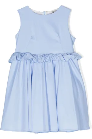 Simonetta Ruffle-trim pleated dress