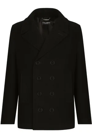 Dolce & Gabbana Logo-tag double-breasted peacoat